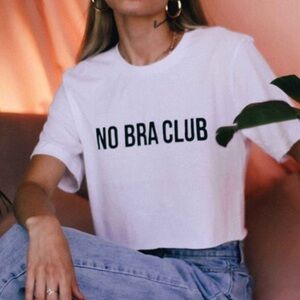 NEW No Bra Club Feminist Cotton Crop Top S-5X